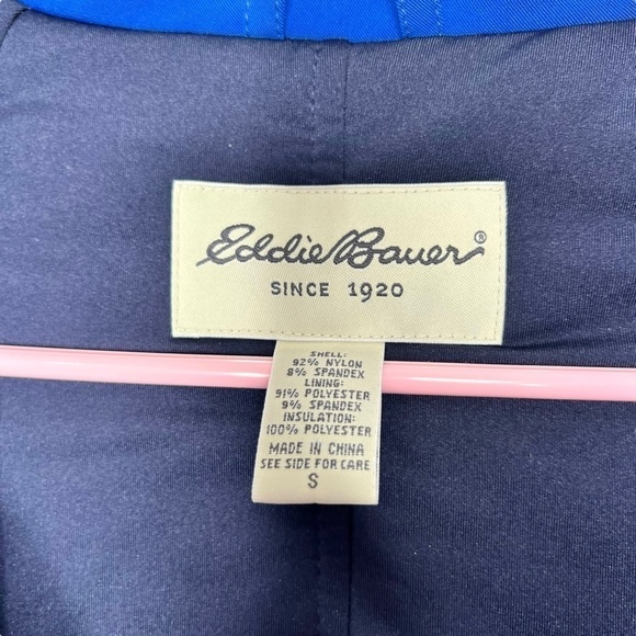 Vintage Eddie Bauer Unisex Blue Hooded Insulated Heavy Winter Jacket Size Small - Picture 9 of 16